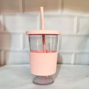 VASO CON TAPA Y SORBETE