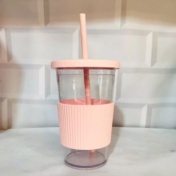 VASO CON TAPA Y SORBETE