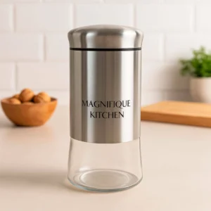 FRASCO DE VIDRIO CON TAPA DE ACERO 1350 ML MAGNIFIQUE