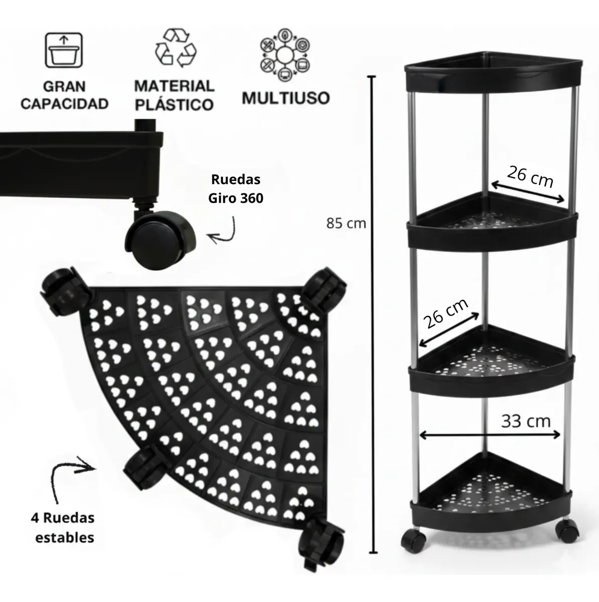 ORGANIZADOR ESQUINERO BAÑO/COCINA 4 NIVELES - Imagen 4