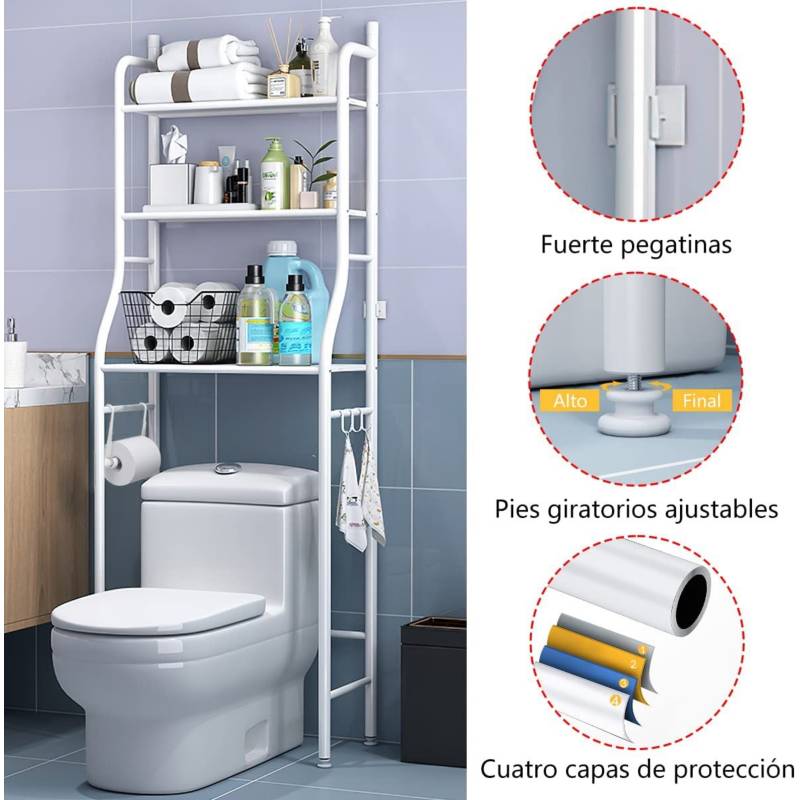 ORGANIZADOR DE BAÑO SOBRE INODORO COLOR BLANCO - Imagen 4