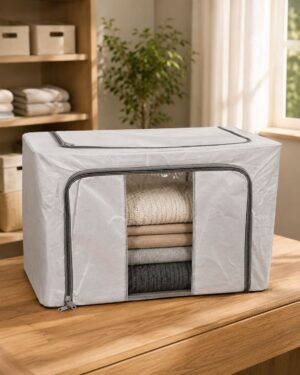 Caja organizadora plegable con tapa y visor